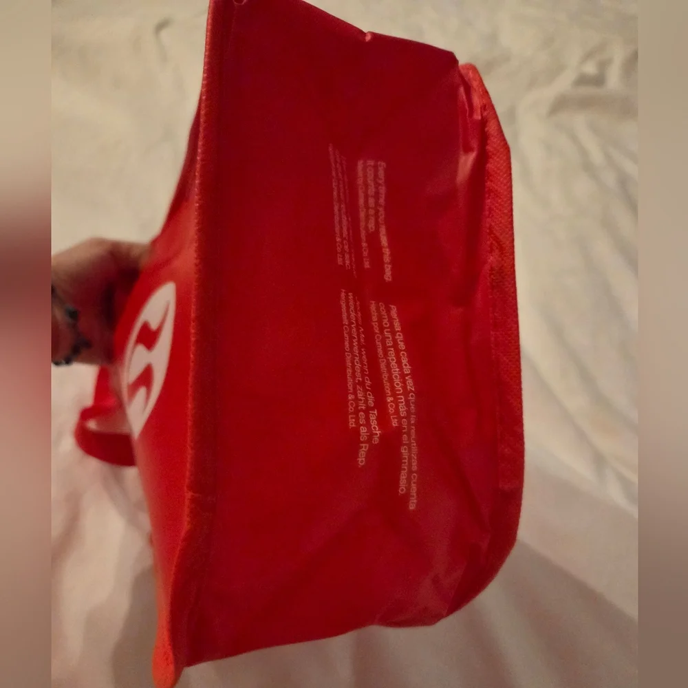lululemon Red Reusable Shoping Bag with White Print